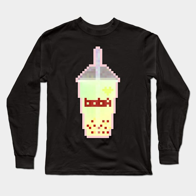 Pixel Boba - Pina Colada Long Sleeve T-Shirt by dbnibbles